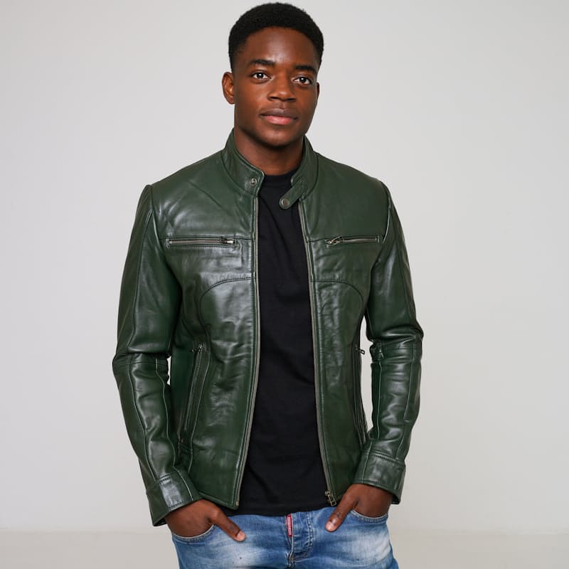 Men's olive green cafe racer 