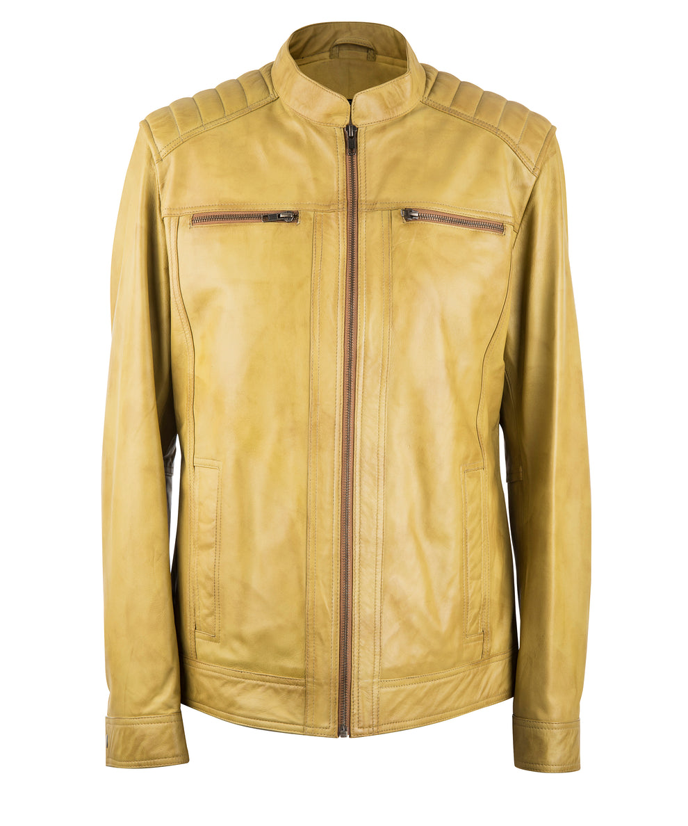 New Yorker yellow mustard leather jacket