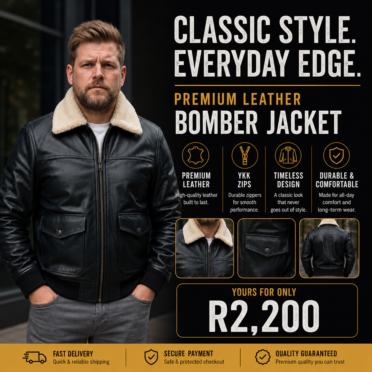Mens aviator bomber jacket